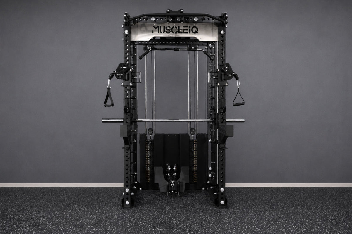 All-in-One Home Gym Machine: Power Rack, Smith Machine and Cable Stack in One Frame