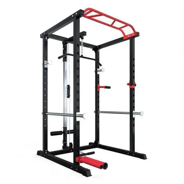 150kg Bumper Plates + Power Multi Cage + Adjustable Weight Bench + Olympic Barbell 6ft or 7ft