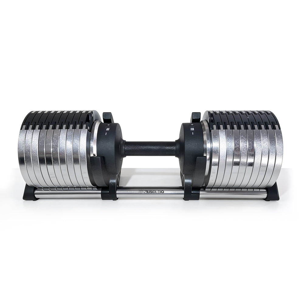 Adjustable Dumbbells 24/36/44kg Pair with 2kg Increments new design sliver