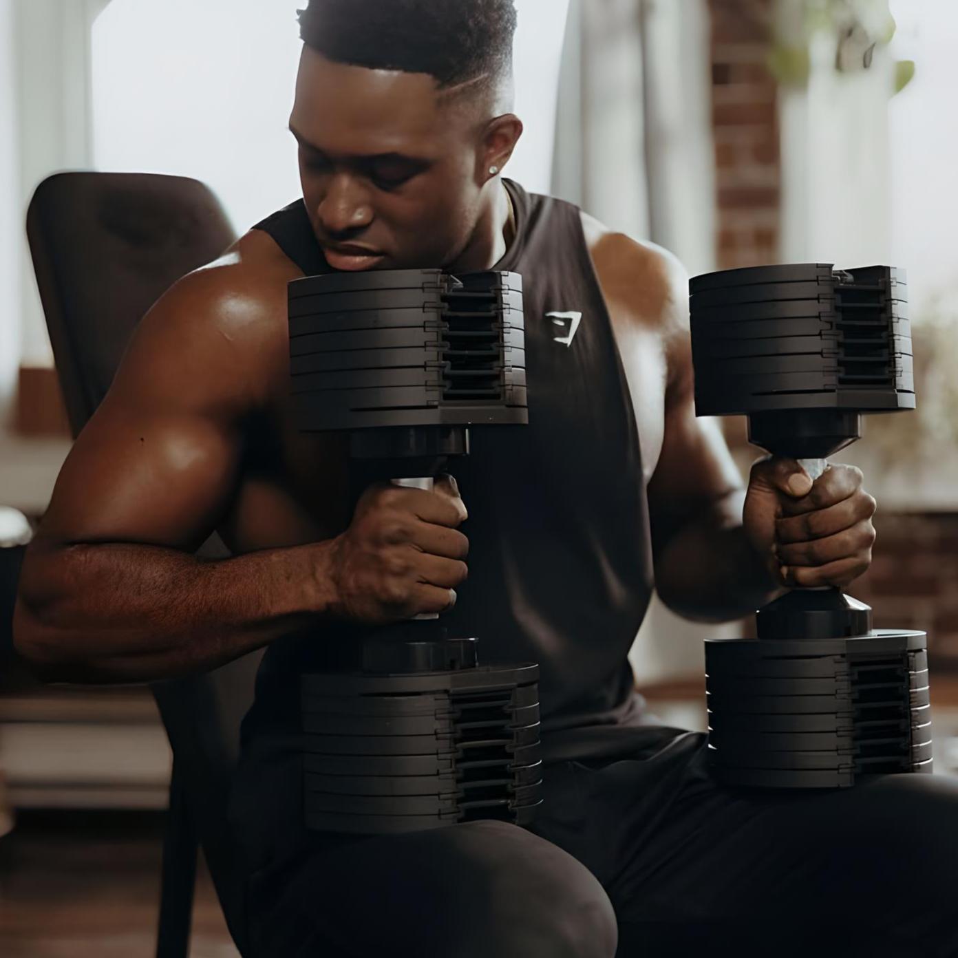 45KG Adjustable Dumbbells Pair 5kg Increments