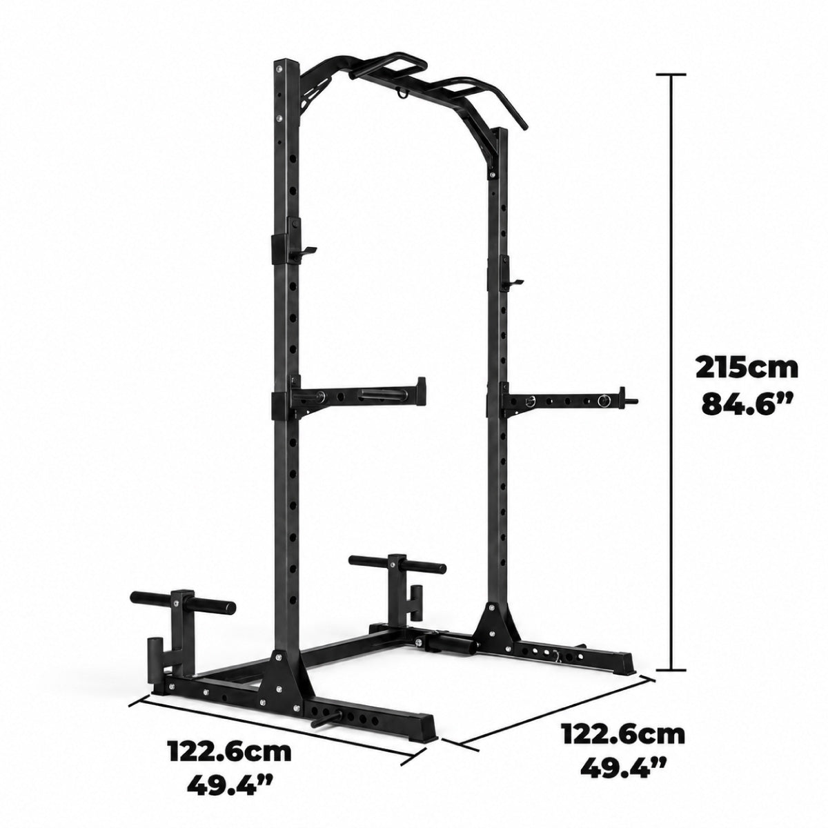 Adjustable Multi-Function Half Rack with Pull-Up Bar