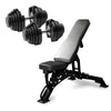 Adjustable Weight Bench + 2x40kg Adjustable Dumbbells
