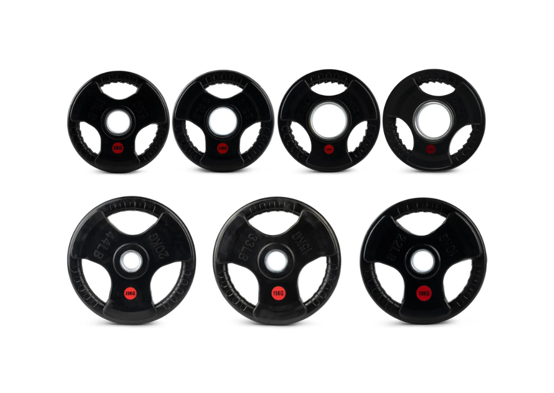 Tri grip weight plates