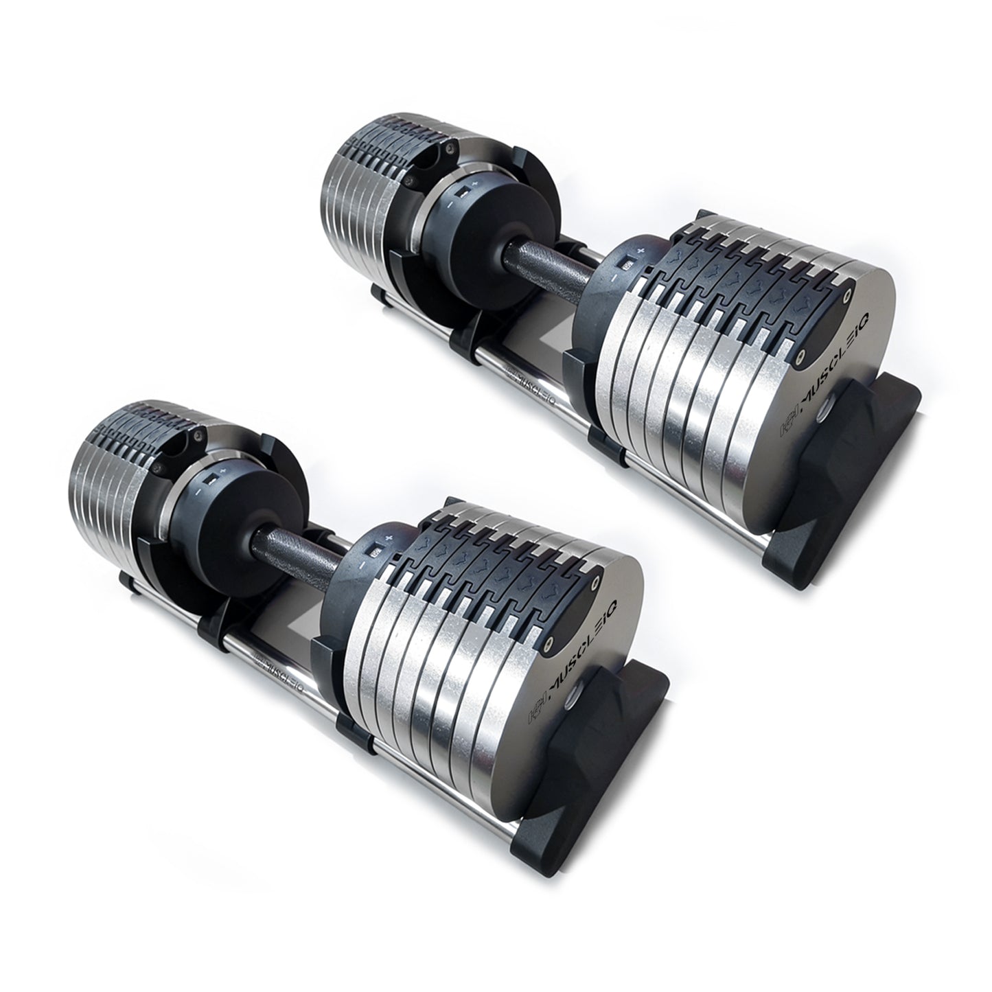 Adjustable Dumbbells 24/36/44kg Pair with 2kg Increments new design sliver