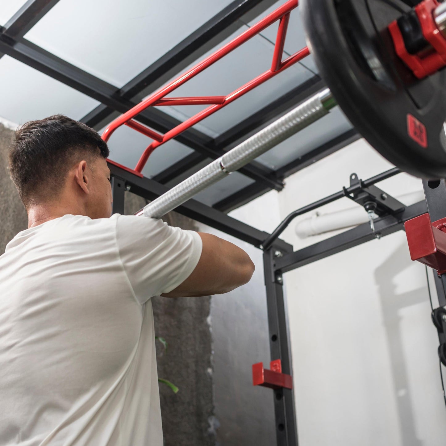 150kg Bumper Plates + Power Multi Cage + Adjustable Weight Bench + Olympic Barbell 6ft or 7ft