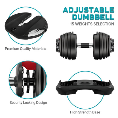 24kg Adjustable Dumbbells Pair