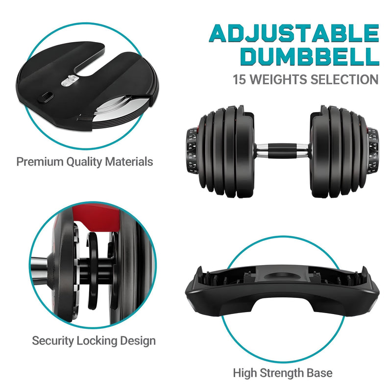 24kg Adjustable Dumbbells Pair