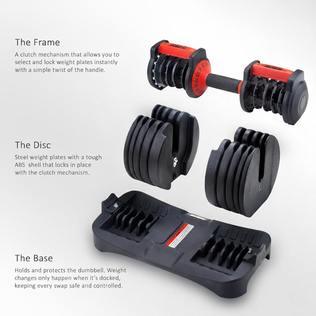 24kg Quick Dial Adjustable Dumbbells