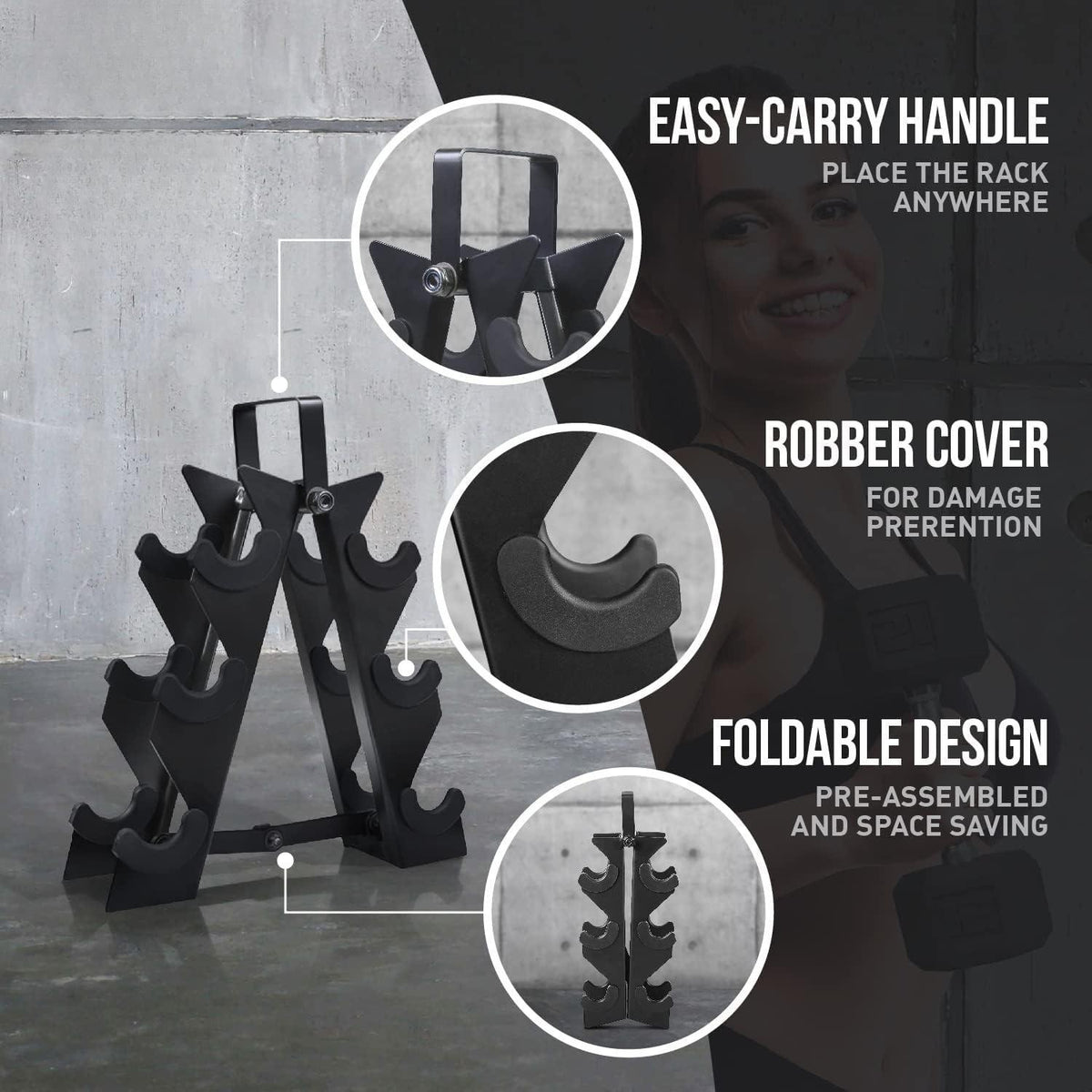 3 Tier Hex Dumbbell Tree Stand