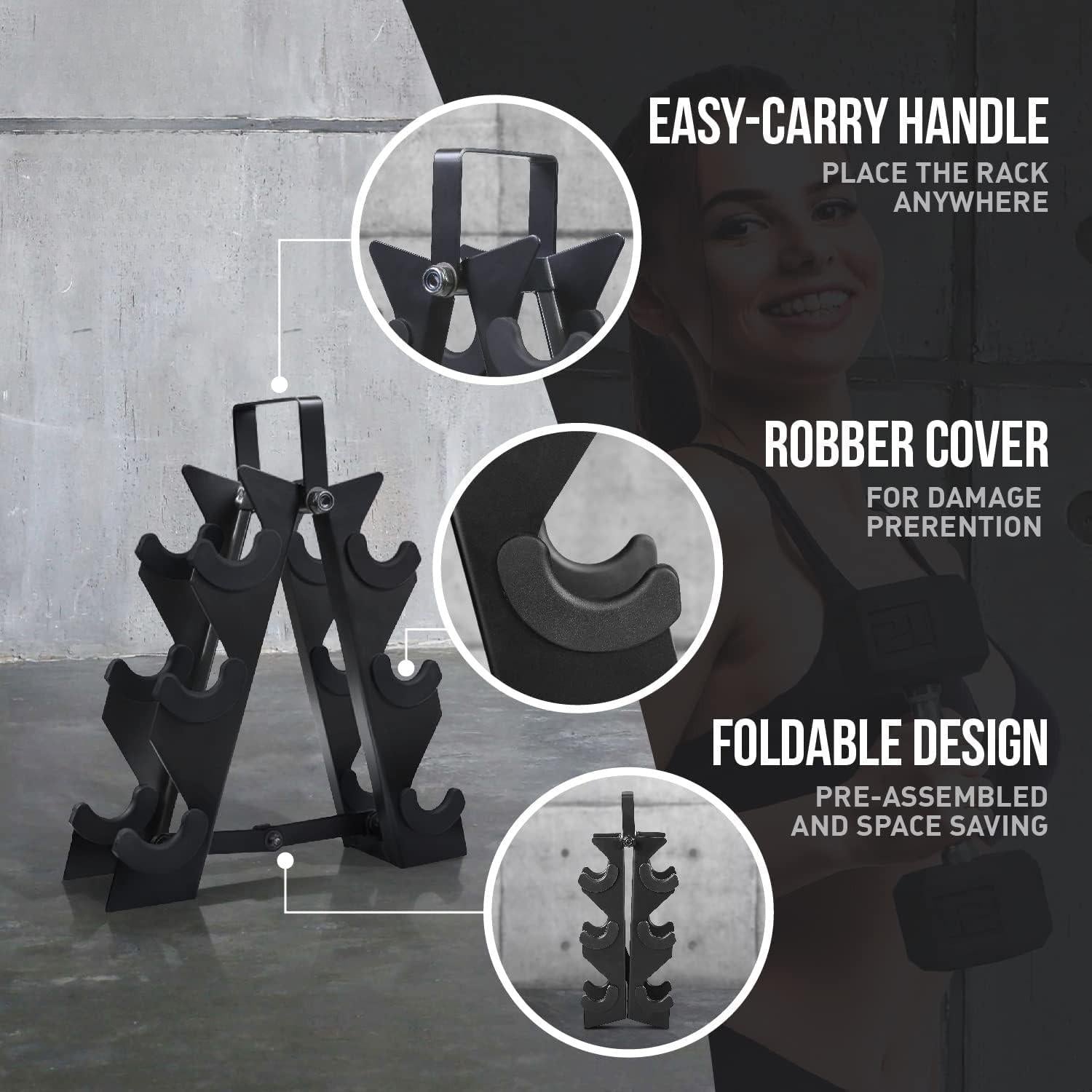 3 Tier Hex Dumbbell Tree Stand