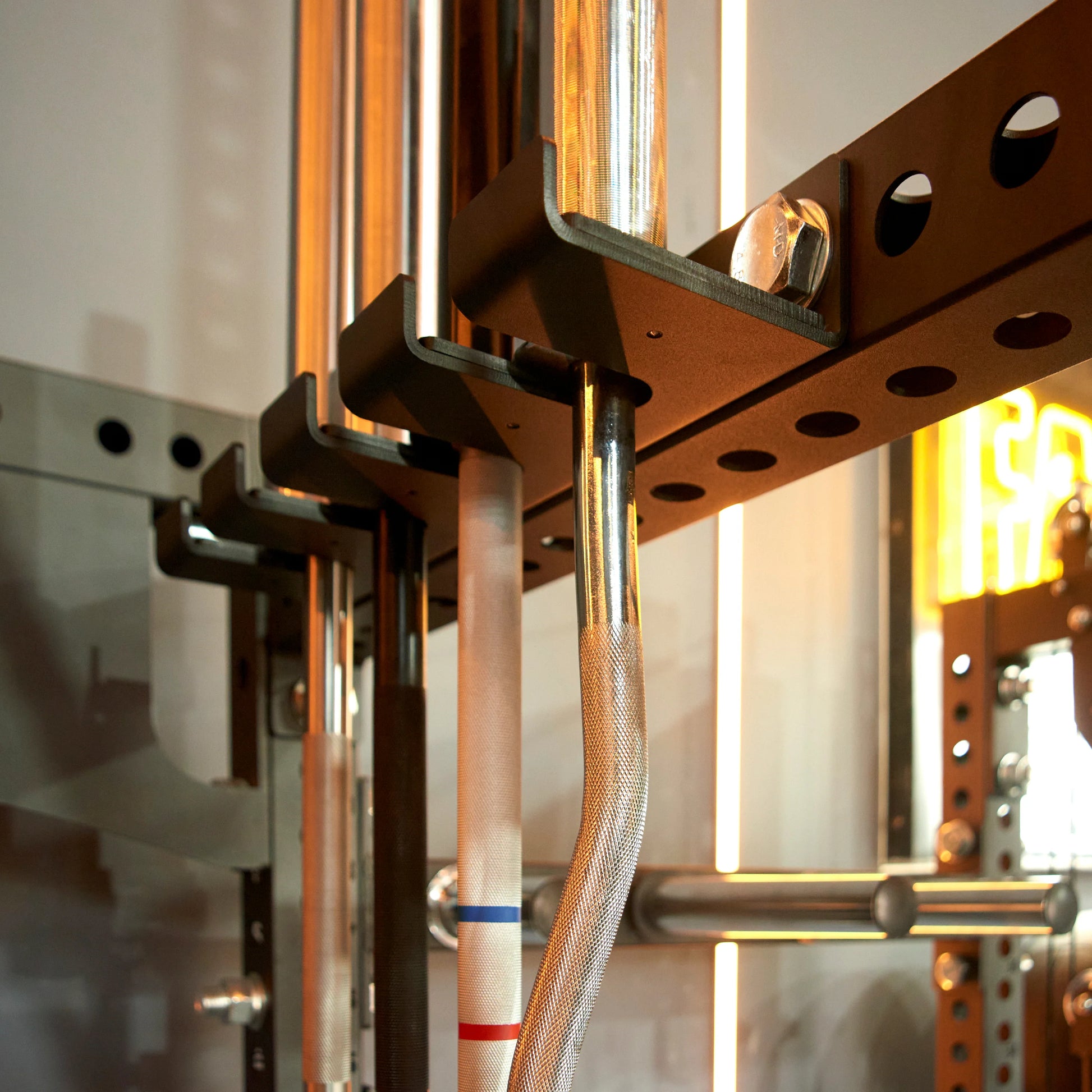 4 Bar Commercial Barbell Mounted Rack