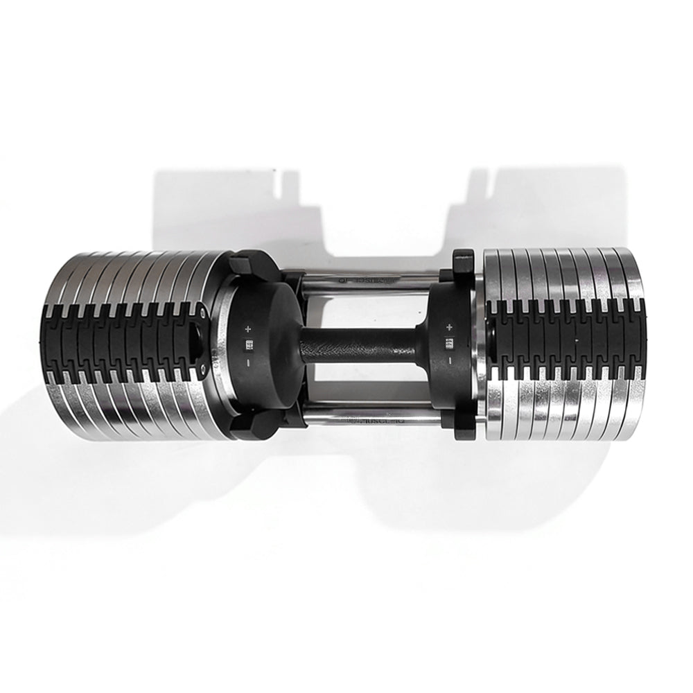 Adjustable Dumbbells 24/36/44kg Pair with 2kg Increments new design sliver