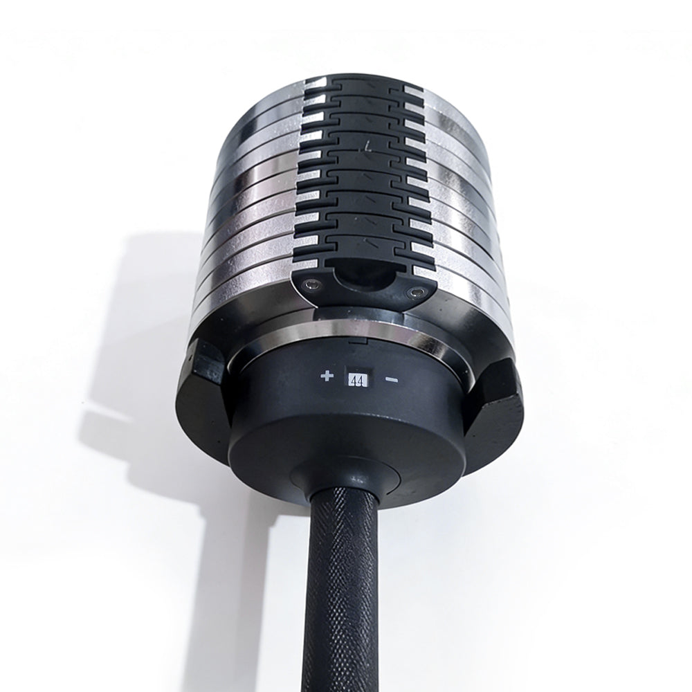 Adjustable Dumbbells 24/36/44kg Pair with 2kg Increments new design sliver