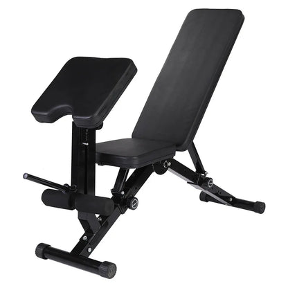 Adjustable Weight Bench with Preacher Curl and Leg Workout (Foldable)