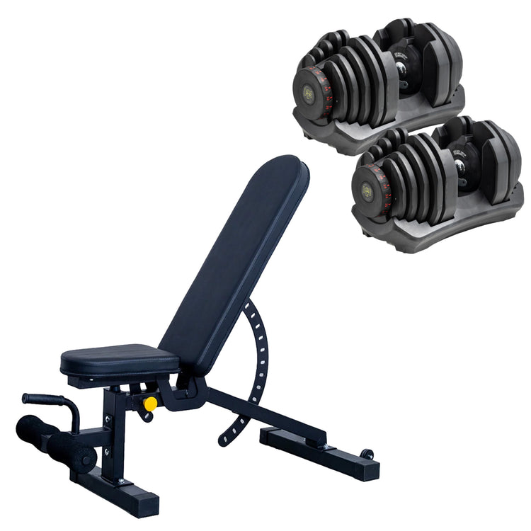 40kg Adjustable Dumbbells & Weight Bench Bundle