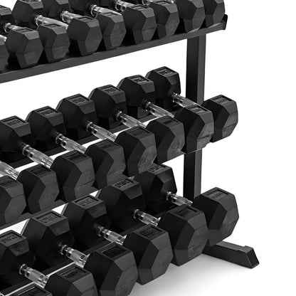 Dumbbells Full 12 Set of Hex Dumbbells & Rack 1.4m