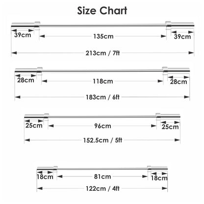 Olympic 2" Barbell 6ft - 7ft