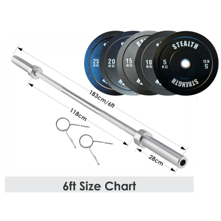 Olympic 2" Barbell 6ft - 7ft