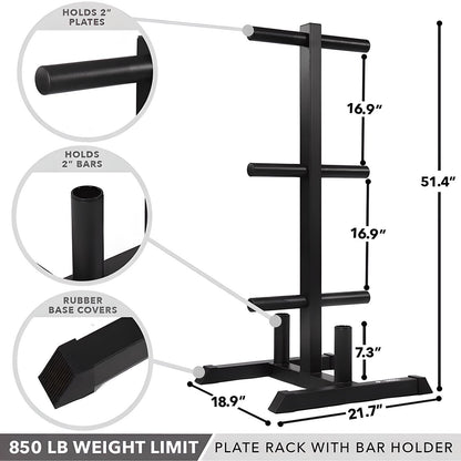 Olympic Weight Plate & Bar Stand