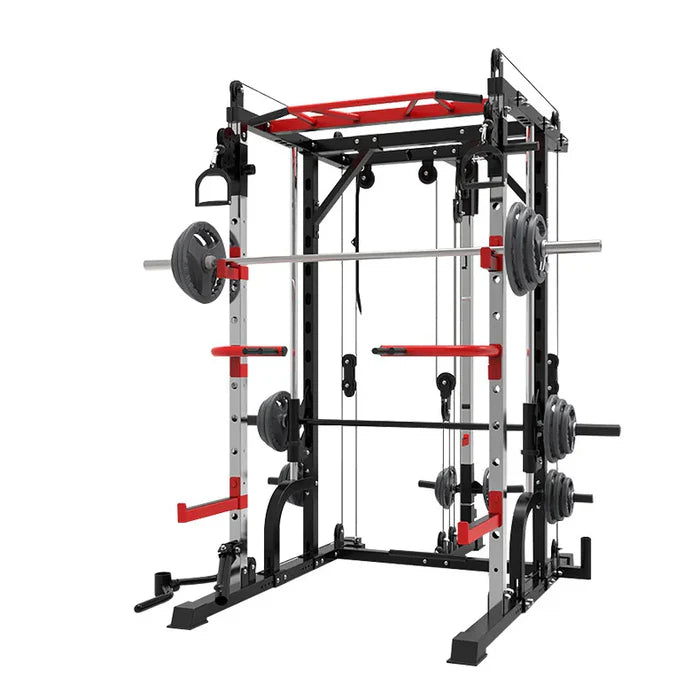 Smith Machine Power Rack Multi functional Training Machine With Cables