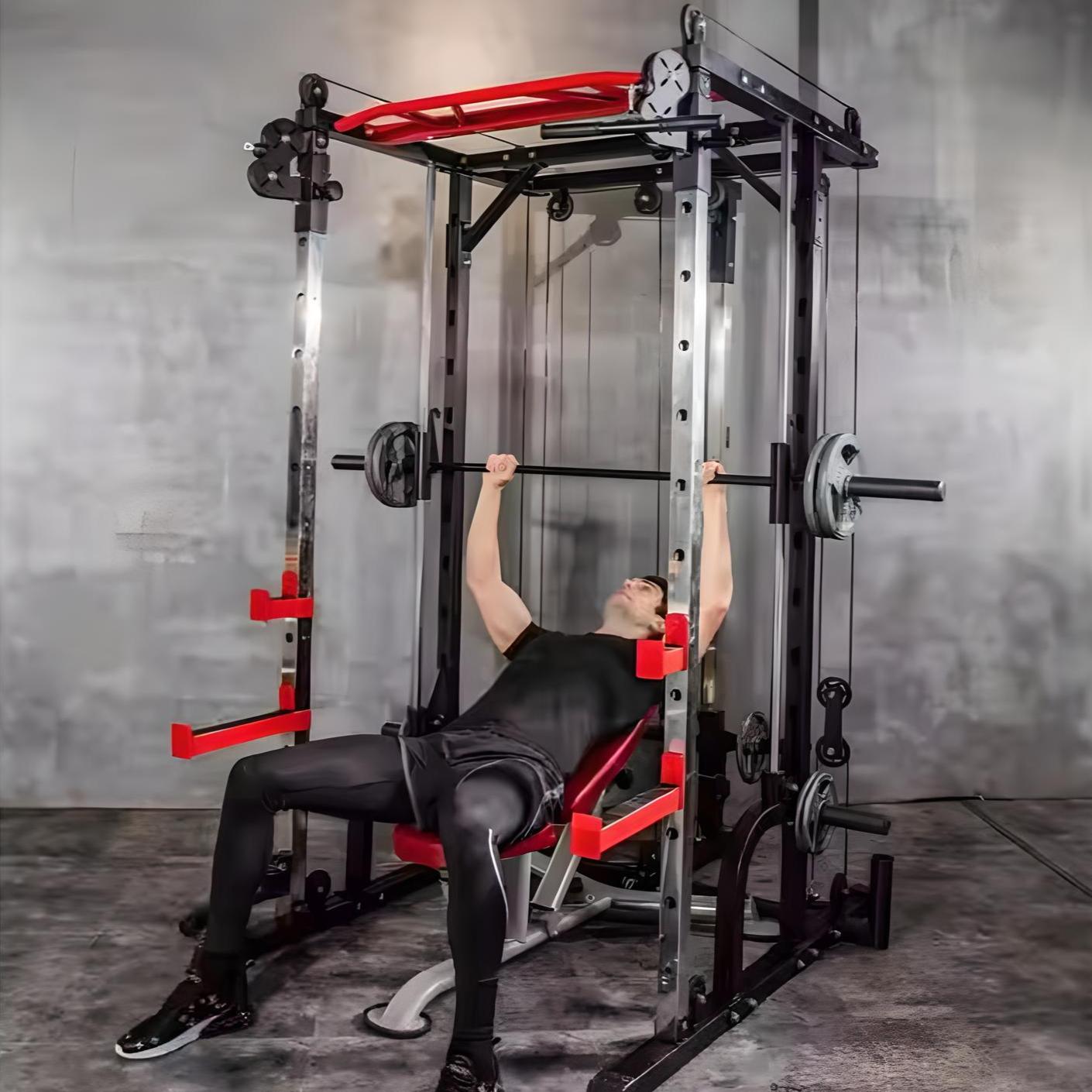 Smith Machine Power Rack Multi functional Training Machine With Cables