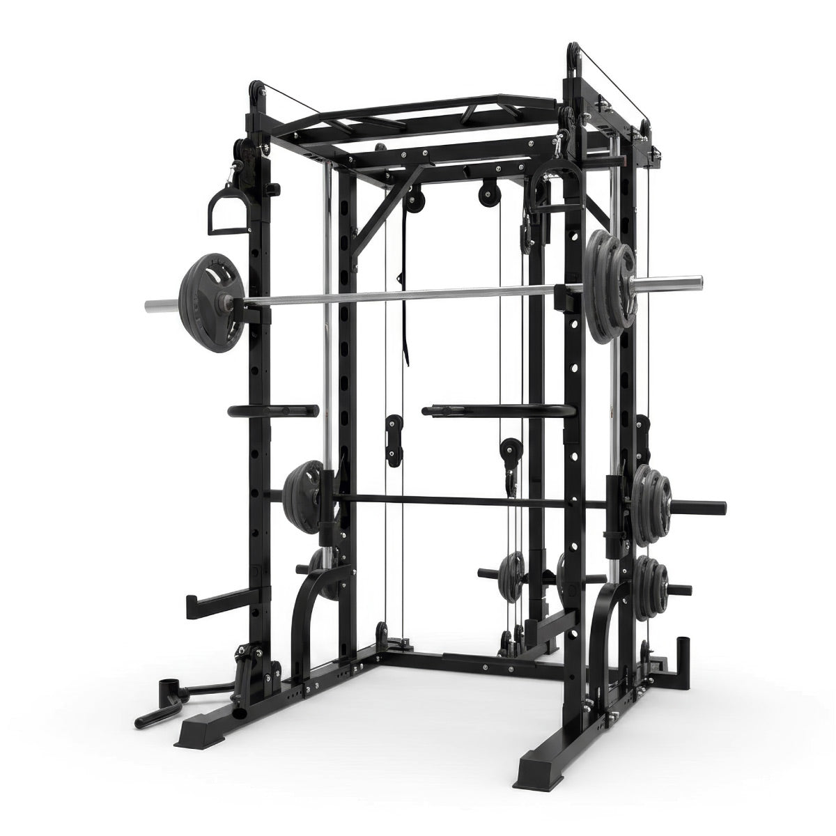 Smith Machine Power Rack Multi functional Training Machine With Cables