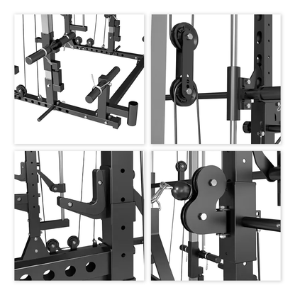 Smith Machine Power Rack Multi functional Training Machine With Cables