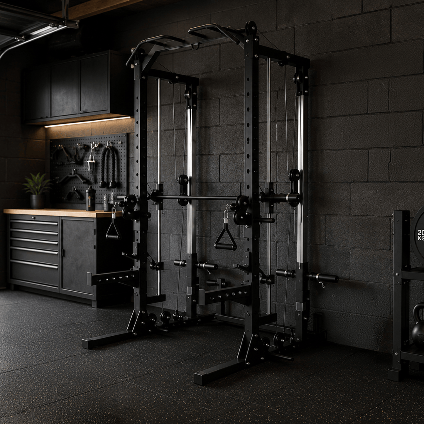 Smith Machine Power Rack Multi functional Training Machine With Cables