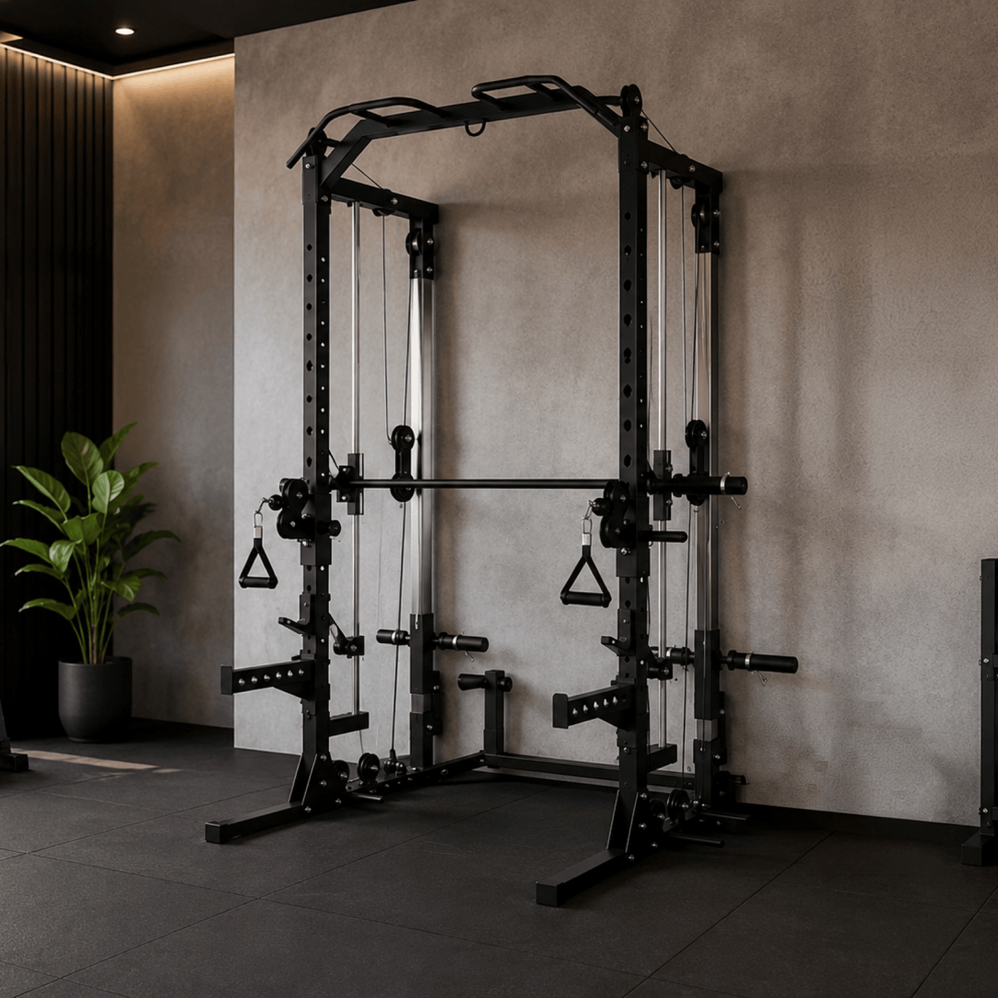 Smith Machine Power Rack Multi functional Training Machine With Cables