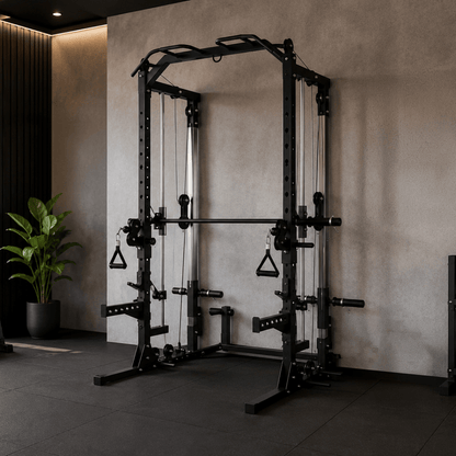 Smith Machine Power Rack Multi functional Training Machine With Cables