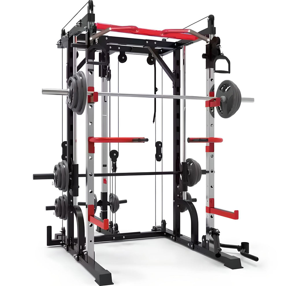 Smith Machine Power Rack Multi functional Training Machine With Cables ...