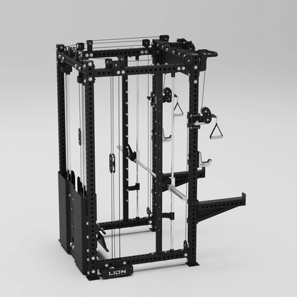 Spartan Pro Rack Lat pulldown, Seated row Multi Functional Power Rack with Smith Machine