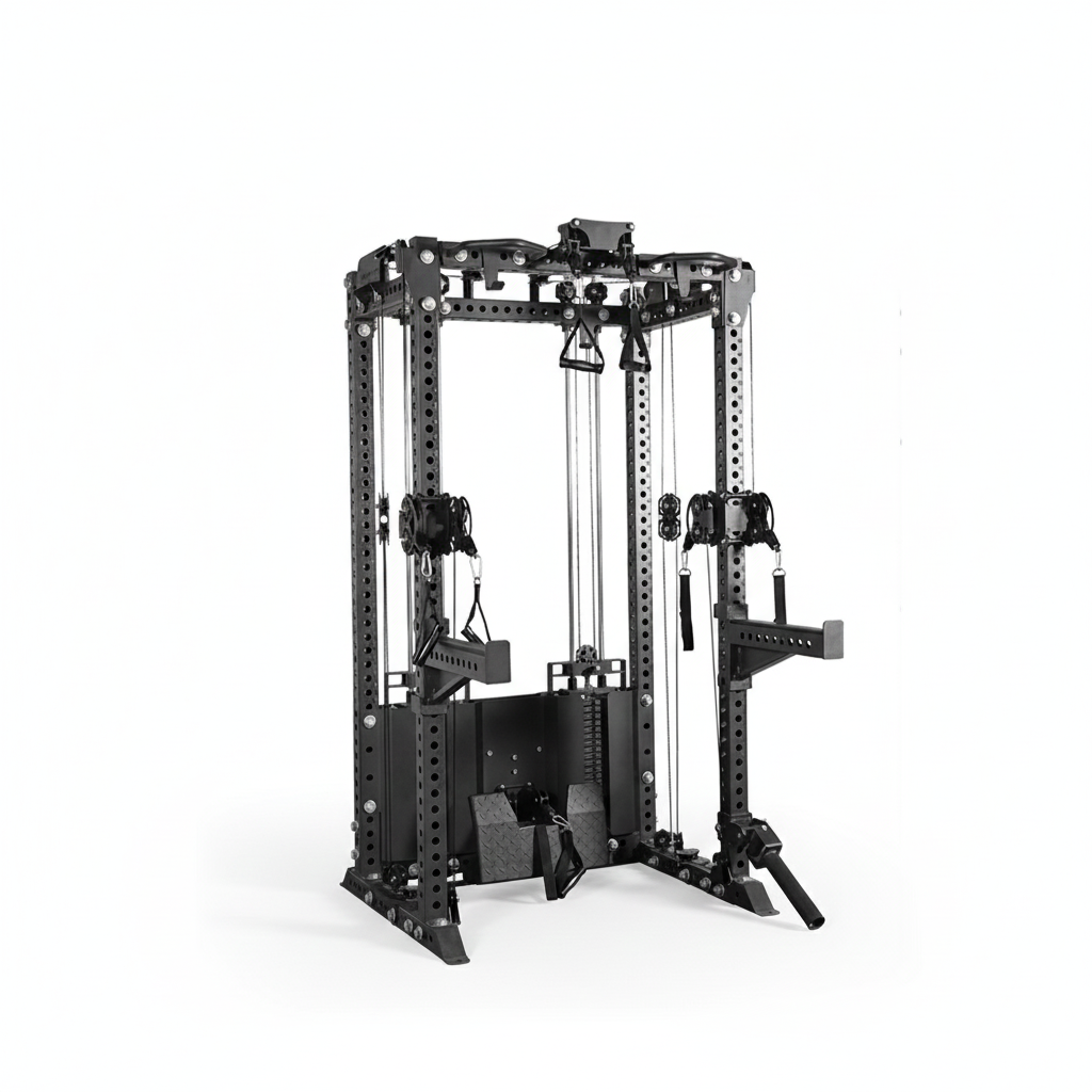 Spartan Pro Rack Lat pulldown, Seated row Multi Functional Power Rack with Smith Machine