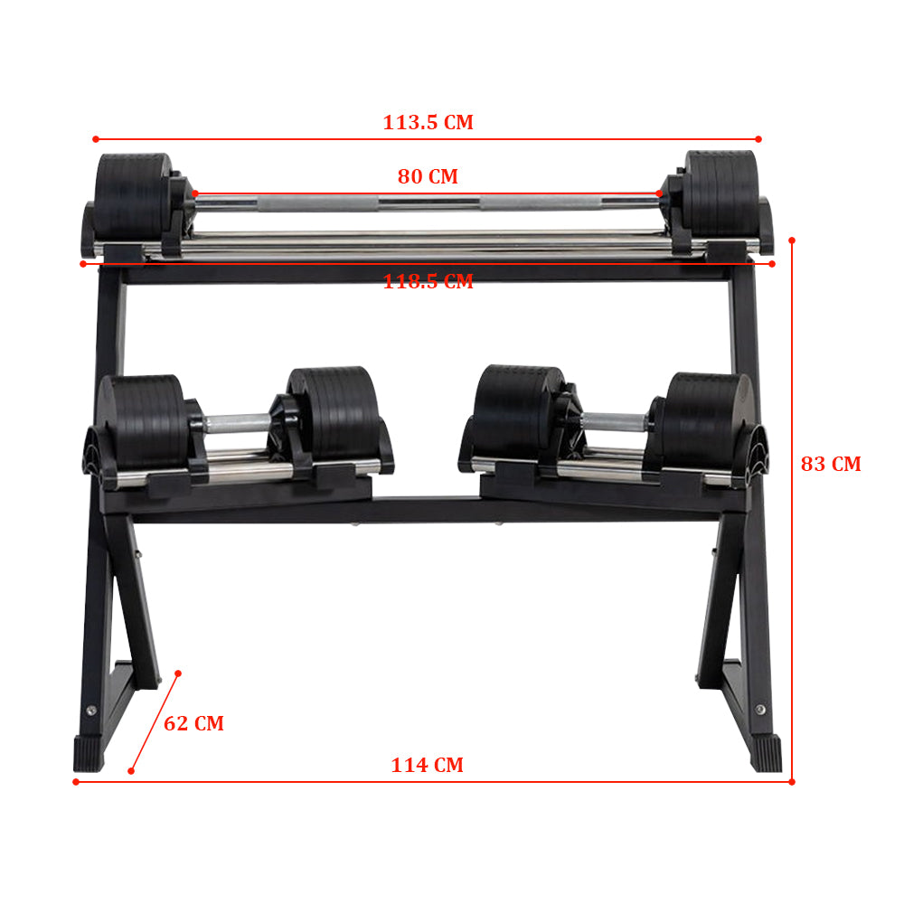 Adjustable Dumbbell & Barbell Set