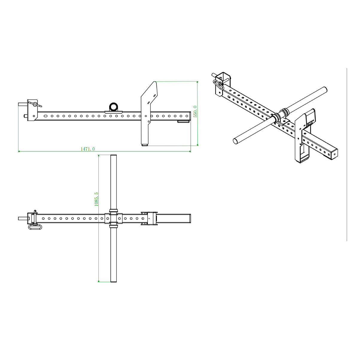 Belt Squat size and dimensions diagram
