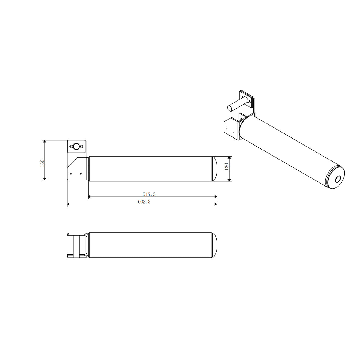 Leg Roller size and dimensions diagram