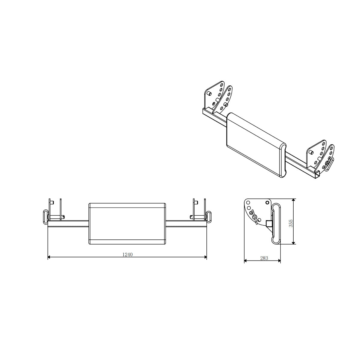 Preacher Curl size and dimensions diagram