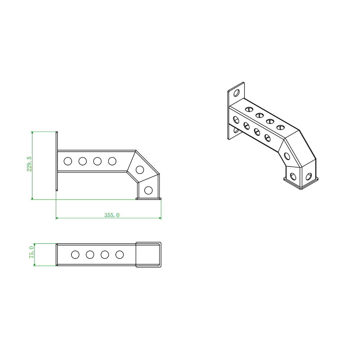 Short Legs size and dimensions diagram
