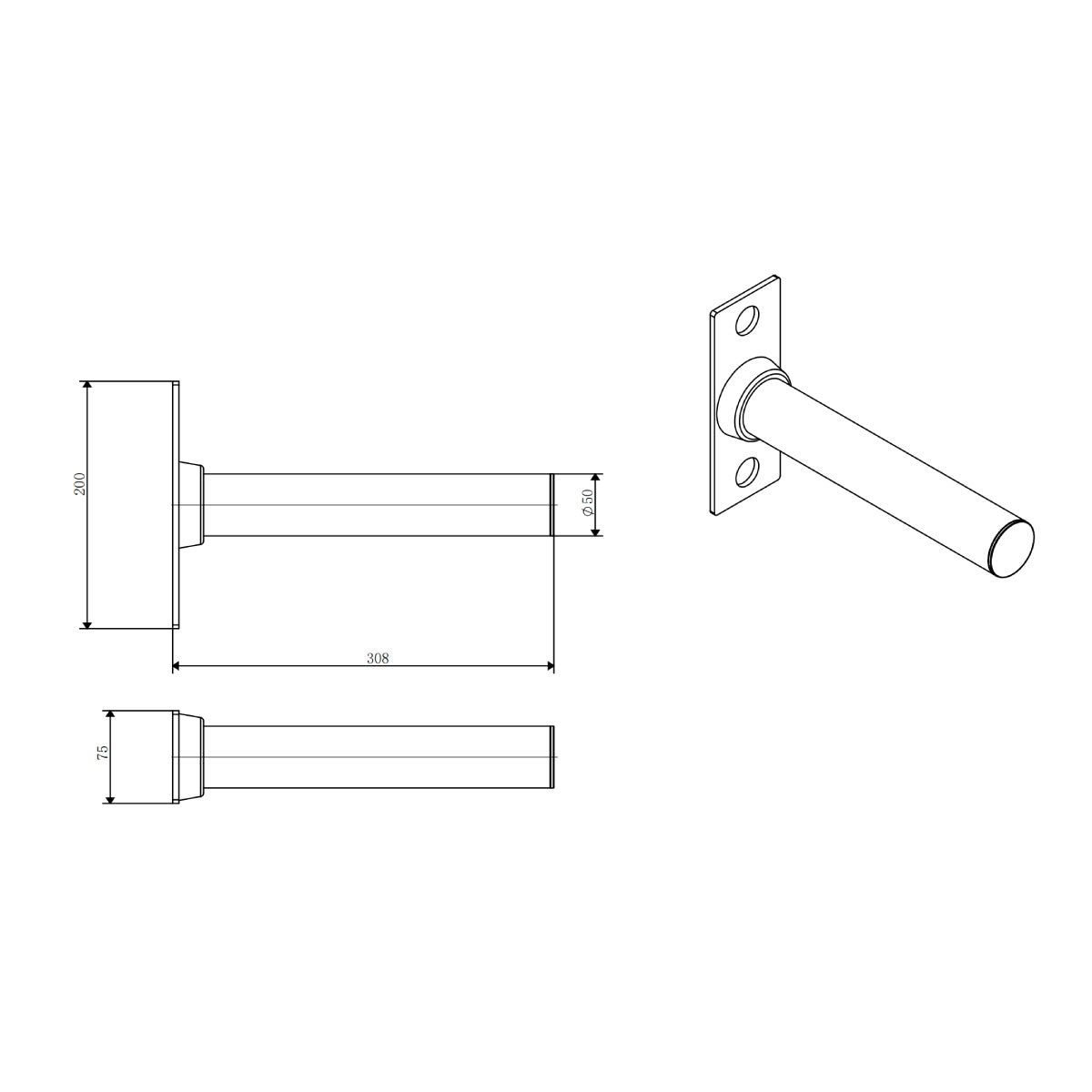 Storage Pins size and dimensions diagram