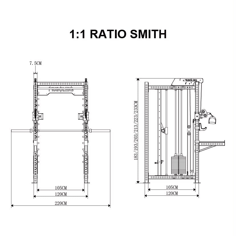 Multi Functional Power Rack with Smith Machine 1:1