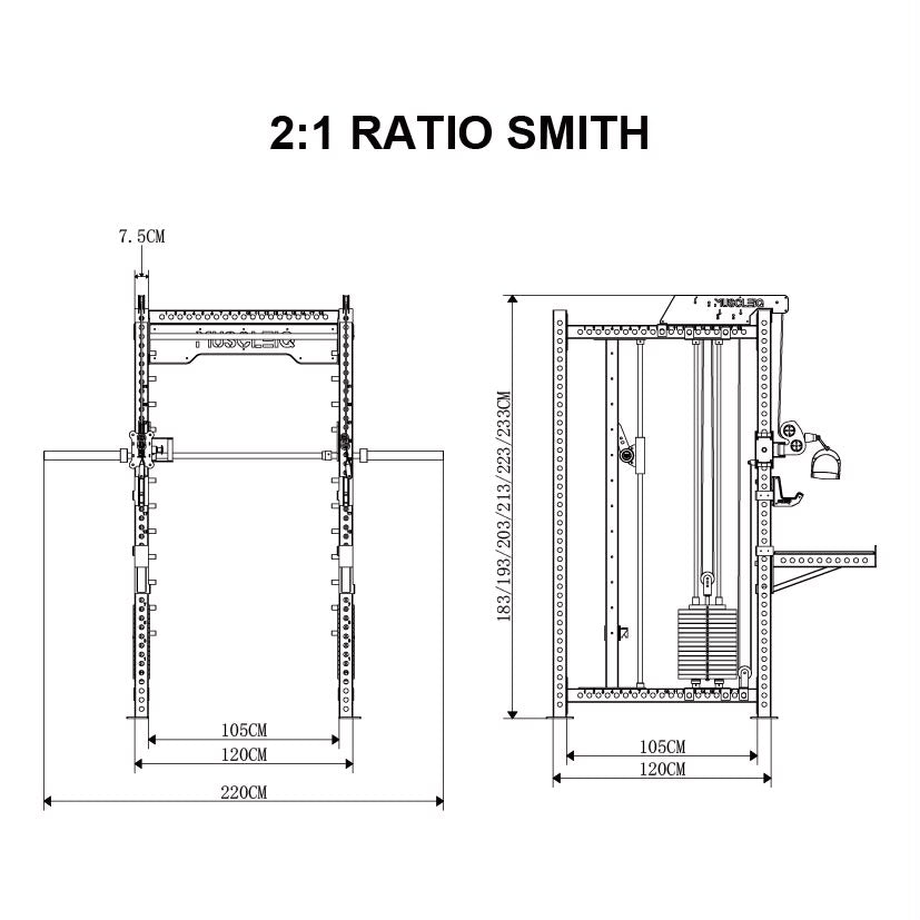 Multi Functional Power Rack with Smith Machine 2:1