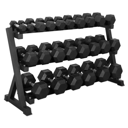 Dumbbells Full 12 Set of Hex Dumbbells & Rack 1.4m