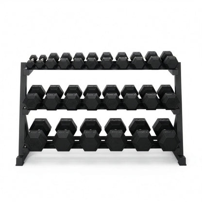 Dumbbells Full 12 Set of Hex Dumbbells & Rack 1.4m