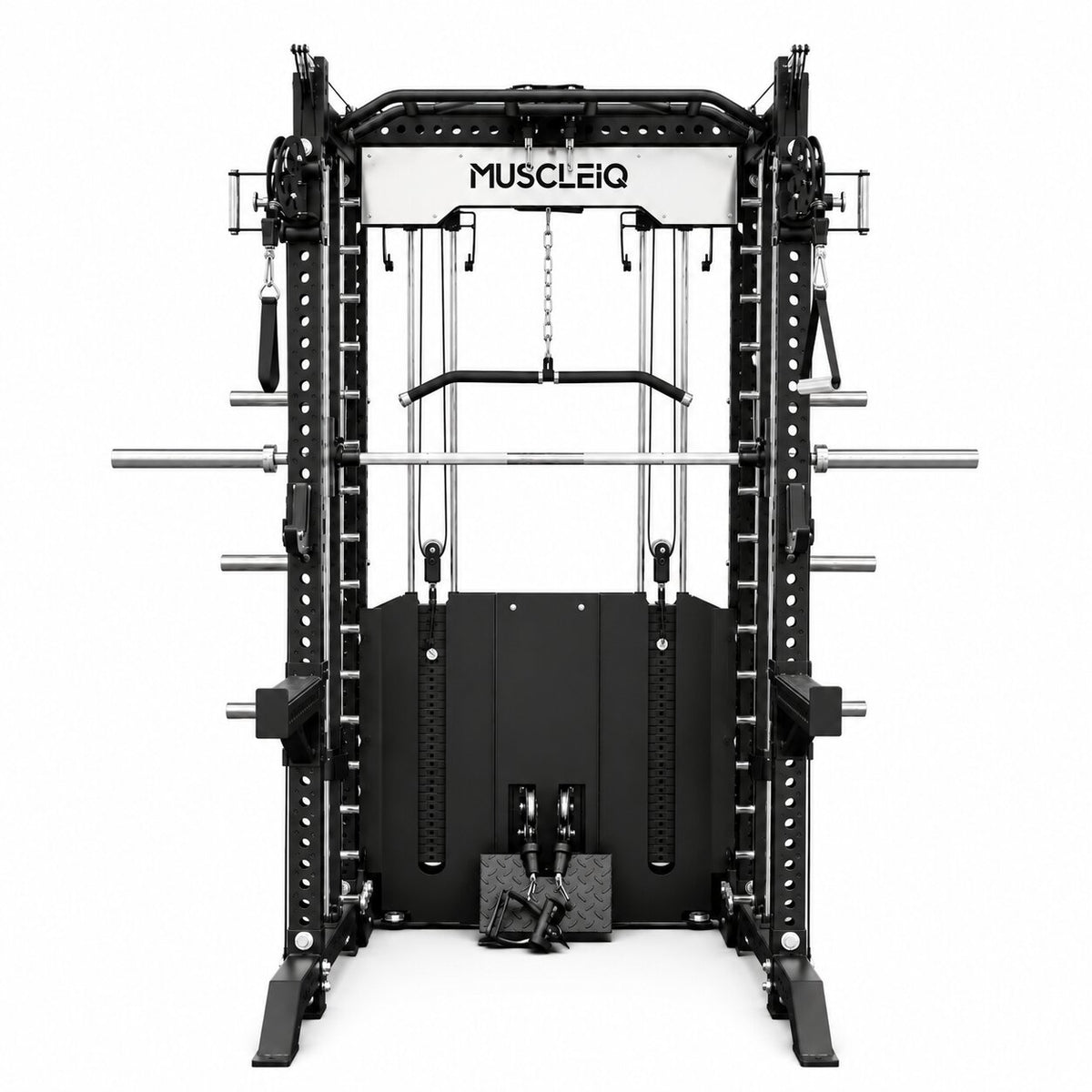 Spartan Warrior 6-Post Power Rack with Lat Pulldown, Seated Row, Dual Cables and Optional Smith Machine