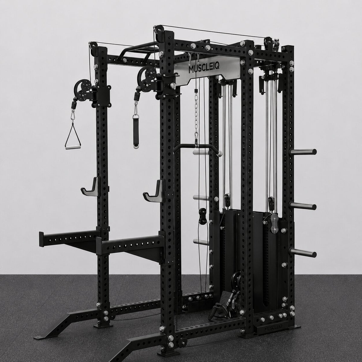Spartan Warrior 6-Post Power Rack with Lat Pulldown, Seated Row, Dual Cables and Optional Smith Machine