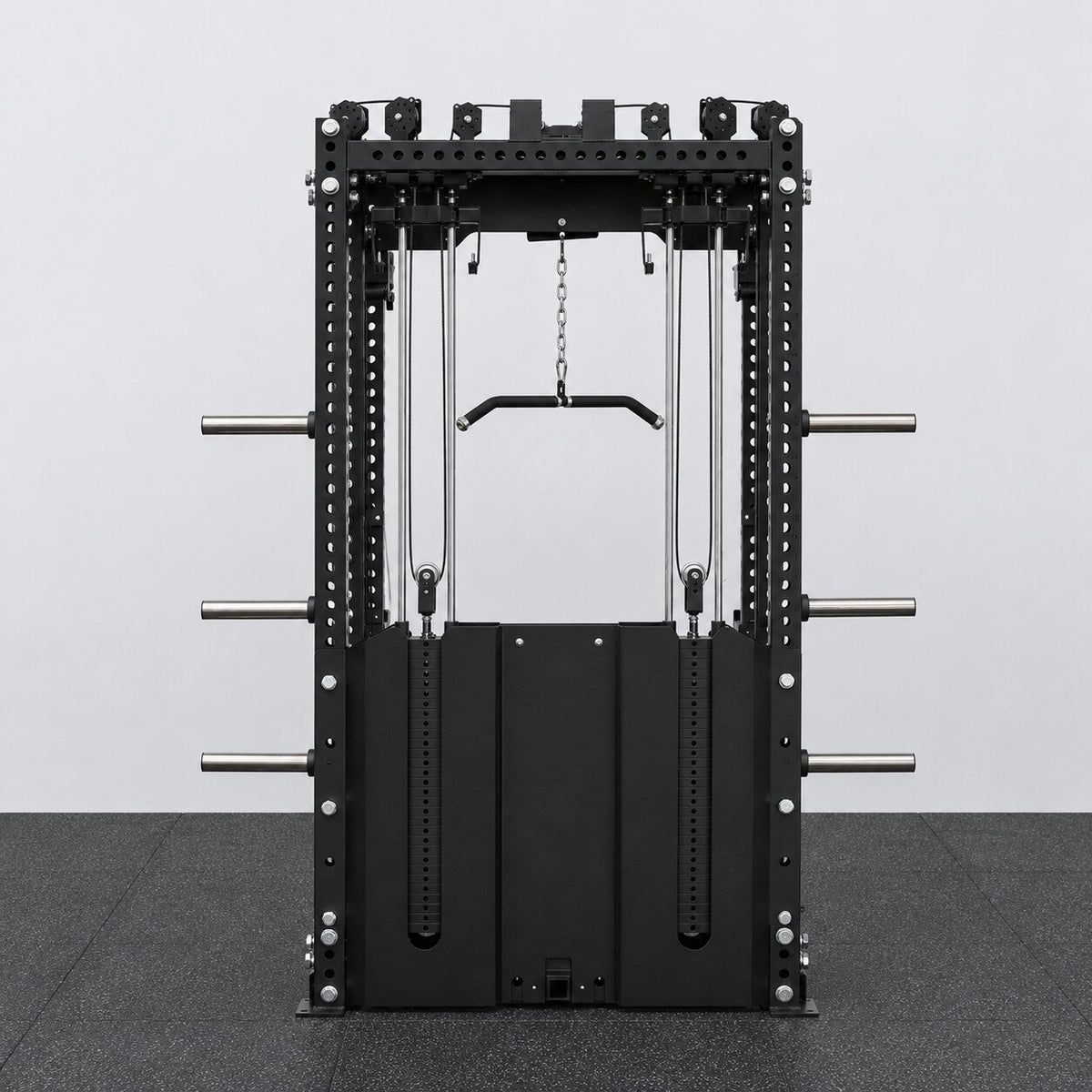 Spartan Warrior 6-Post Power Rack with Lat Pulldown, Seated Row, Dual Cables and Optional Smith Machine