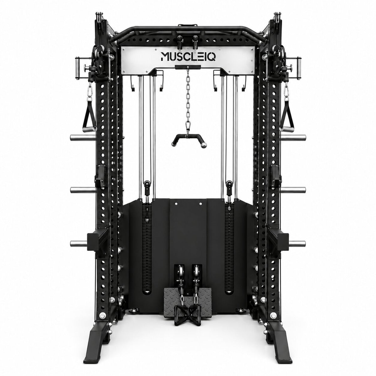 Spartan Warrior 6-Post Power Rack with Lat Pulldown, Seated Row, Dual Cables and Optional Smith Machine