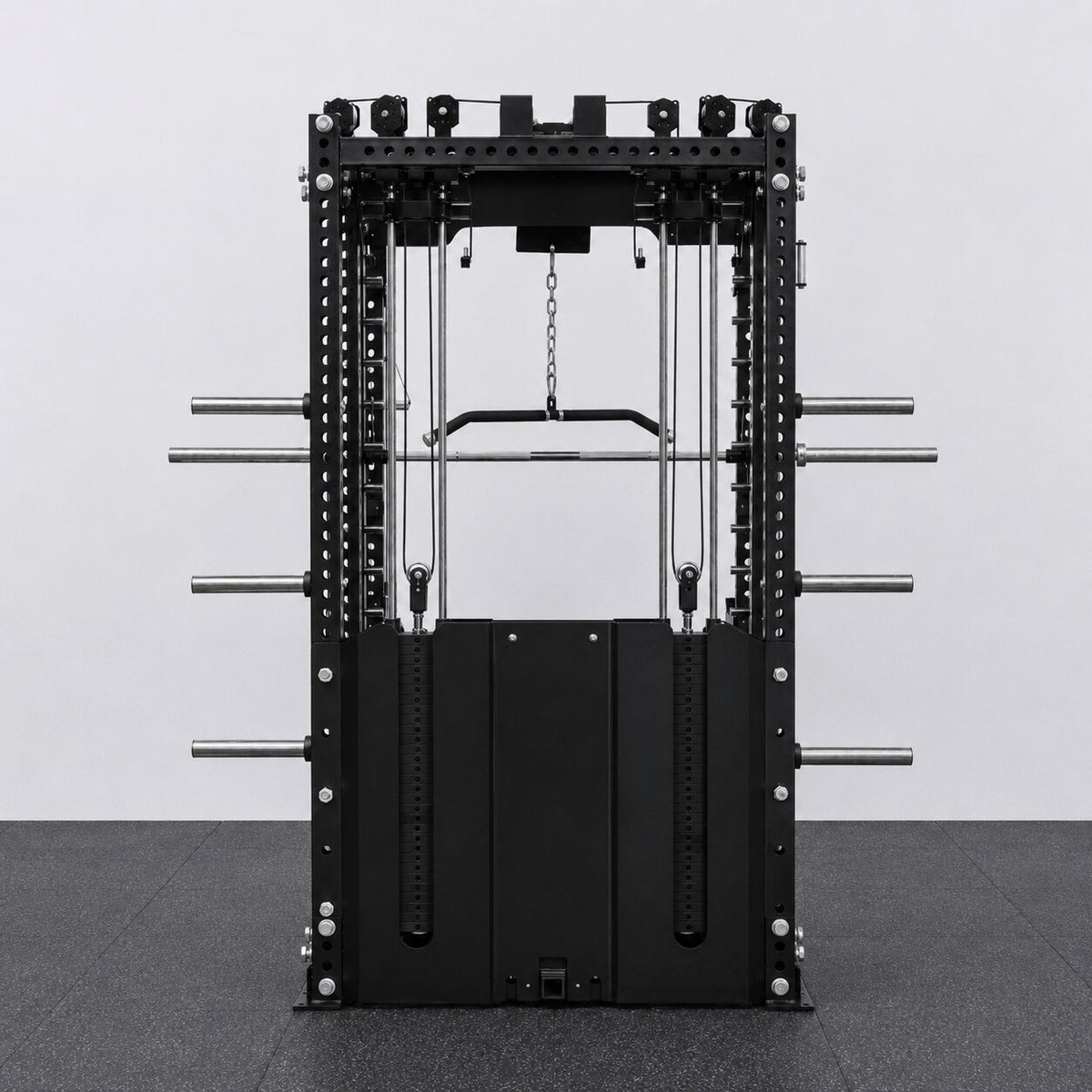Spartan Warrior 6-Post Power Rack with Lat Pulldown, Seated Row, Dual Cables and Optional Smith Machine